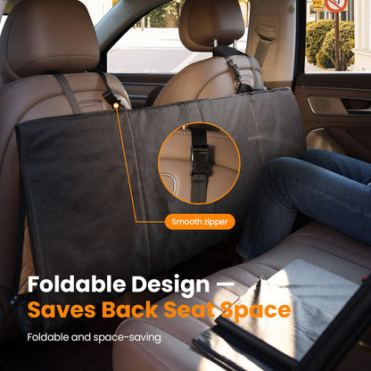 VALUXE Waterproof Dog Car Seat Cover for Large Dogs - Full-Cover Back Seat Protector, Foldable Design, Beige/Black