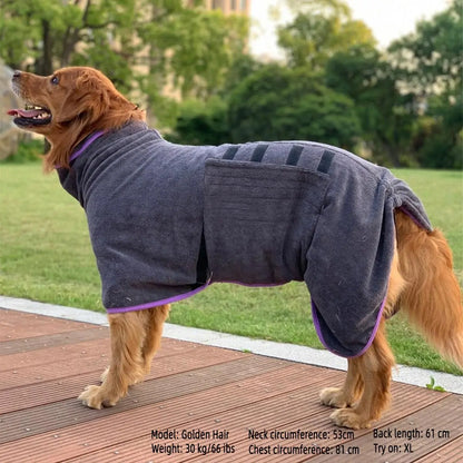 Pet Bath Robe - Quick-Drying Grooming Cloak with Hook & Loop Fastener, Soft and Comfortable Towel for Dogs and Cats, Ideal Grooming Accessory and Valentine's Day Gift